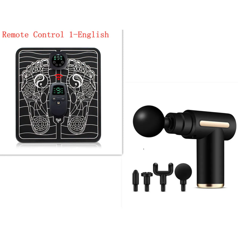 Portable Fascia Massage Gun in black, set